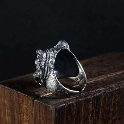 Bague Loup Tête de Loup Argent
